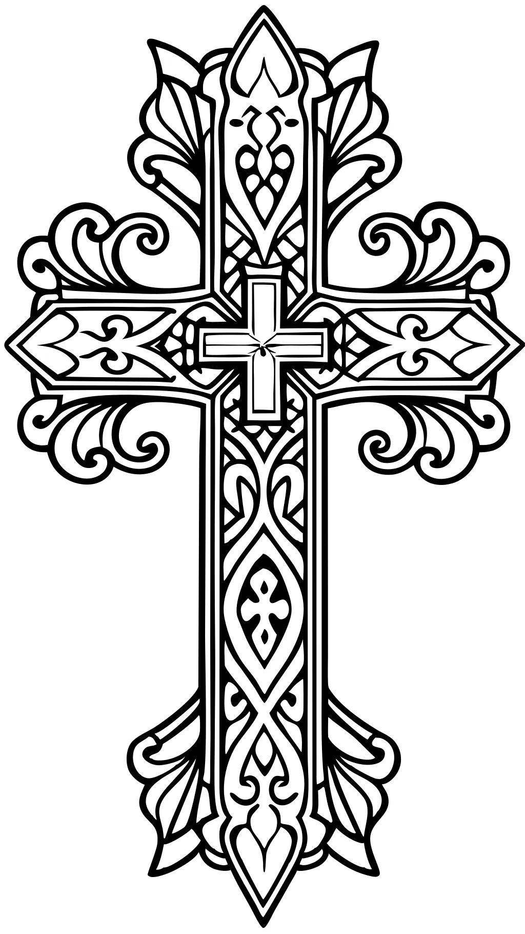 cross coloring pages for adults